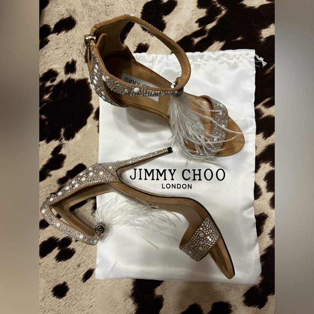 Jimmy Choo pearl and rhinestone heels